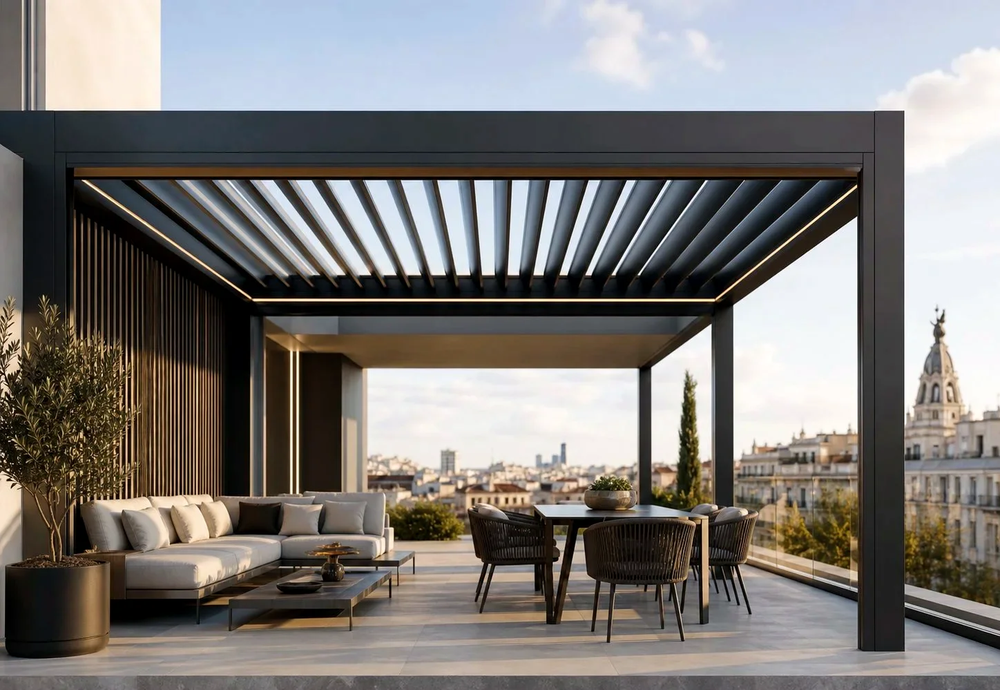 Pérgolas bioclimáticas de lamas orientables Madrid